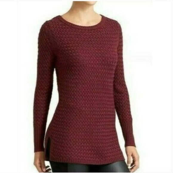 Athleta Chianti Marl Cypress Basketweave Sweater in Maroon - Picture 1 of 6